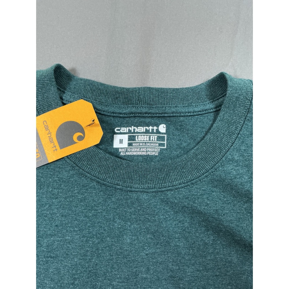 Carhartt Mens Loose Fit Heavyweight Long-Sleeve Pocket T-Shirt Green M K126-GM2 - Picture 7 of 12